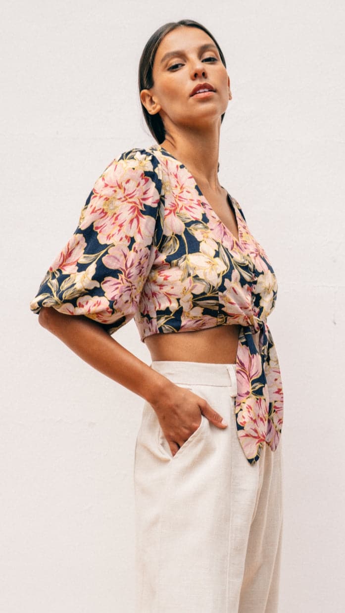 Sonya Crop Top - Karlie Print-Sunshines Bliss