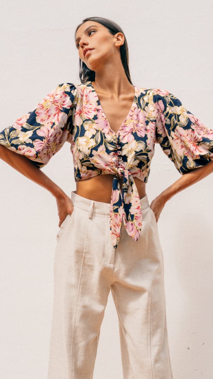 Sonya Crop Top - Karlie Print-Sunshines Bliss