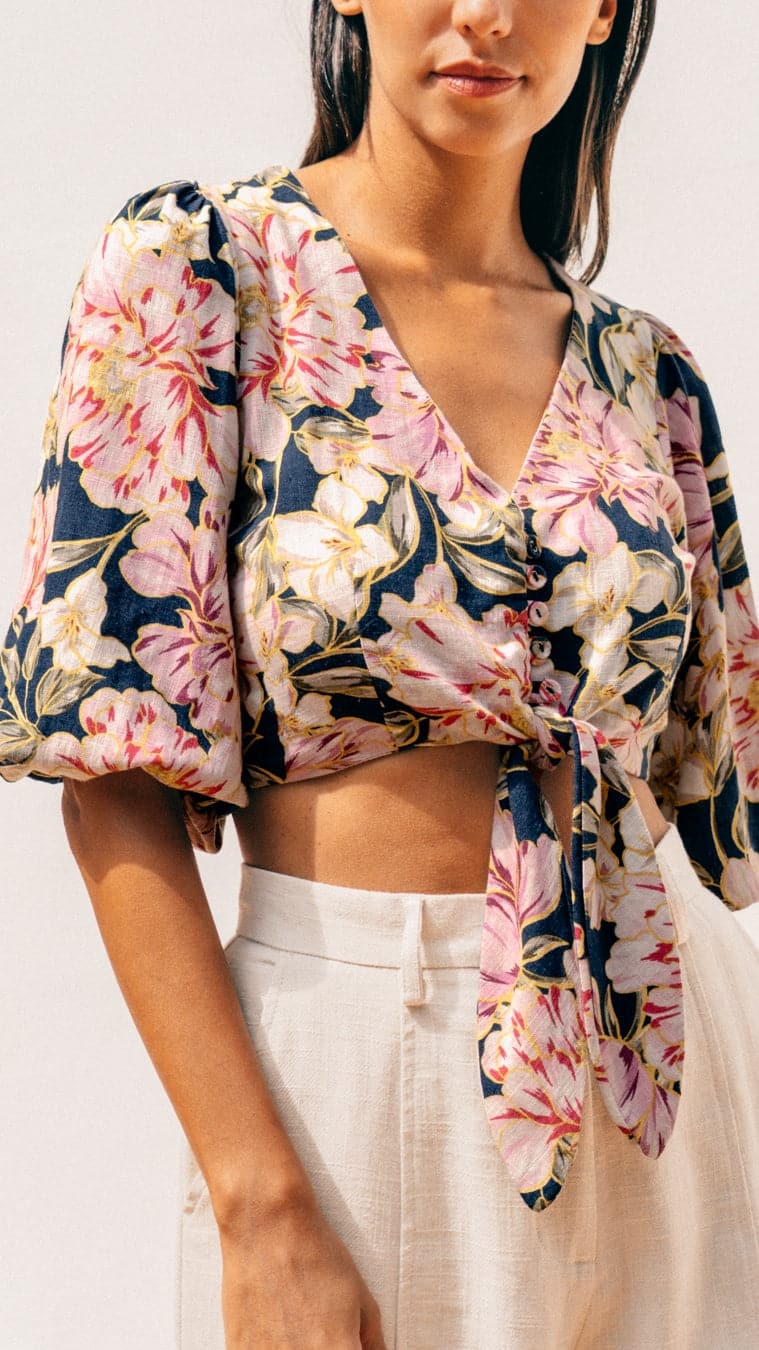 Sonya Crop Top - Karlie Print-Sunshines Bliss