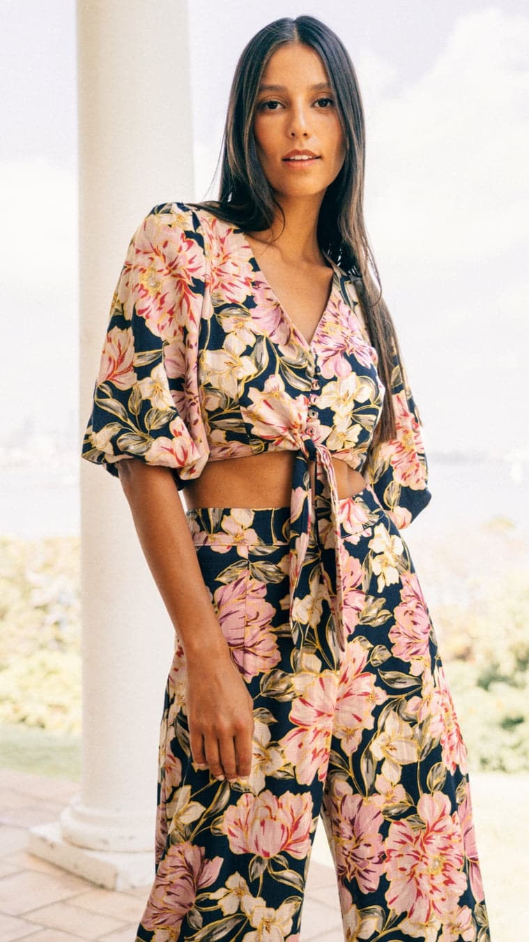 Sonya Crop Top - Karlie Print-Sunshines Bliss