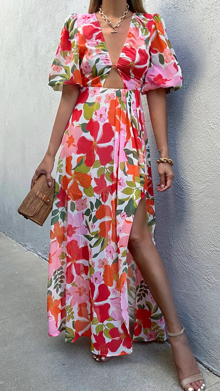 Del Mare Maxi Dress - Floral-Sunshines Bliss