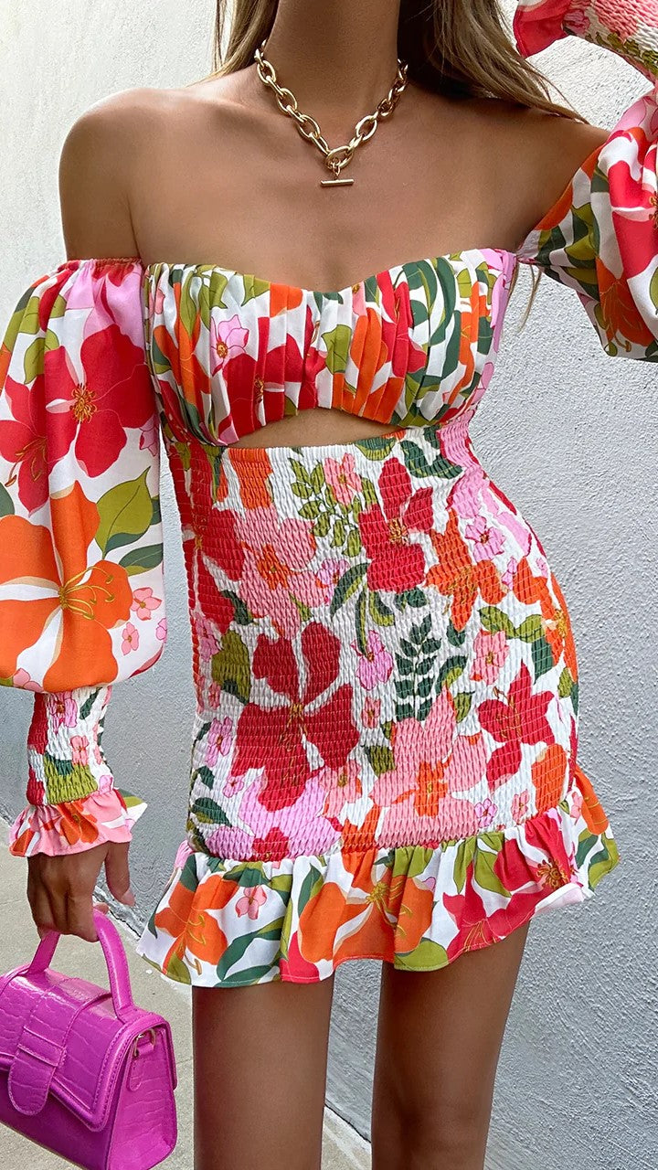 Nelda Mini Dress - Floral-Sunshines Bliss