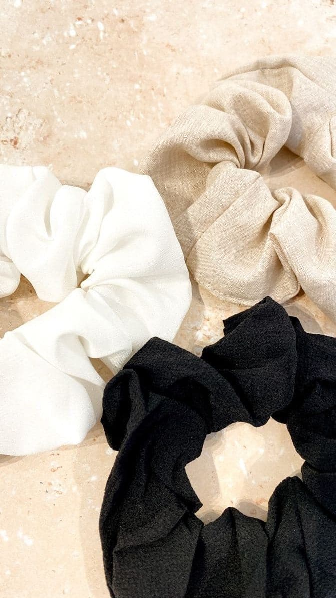 Scrunchie Trio Pack - Natural Linen-Sunshines Bliss