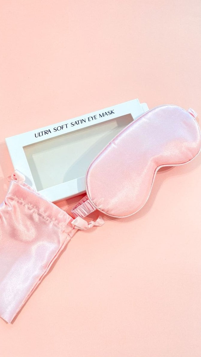 Cassi Silk Eye Mask - Pink-Sunshines Bliss