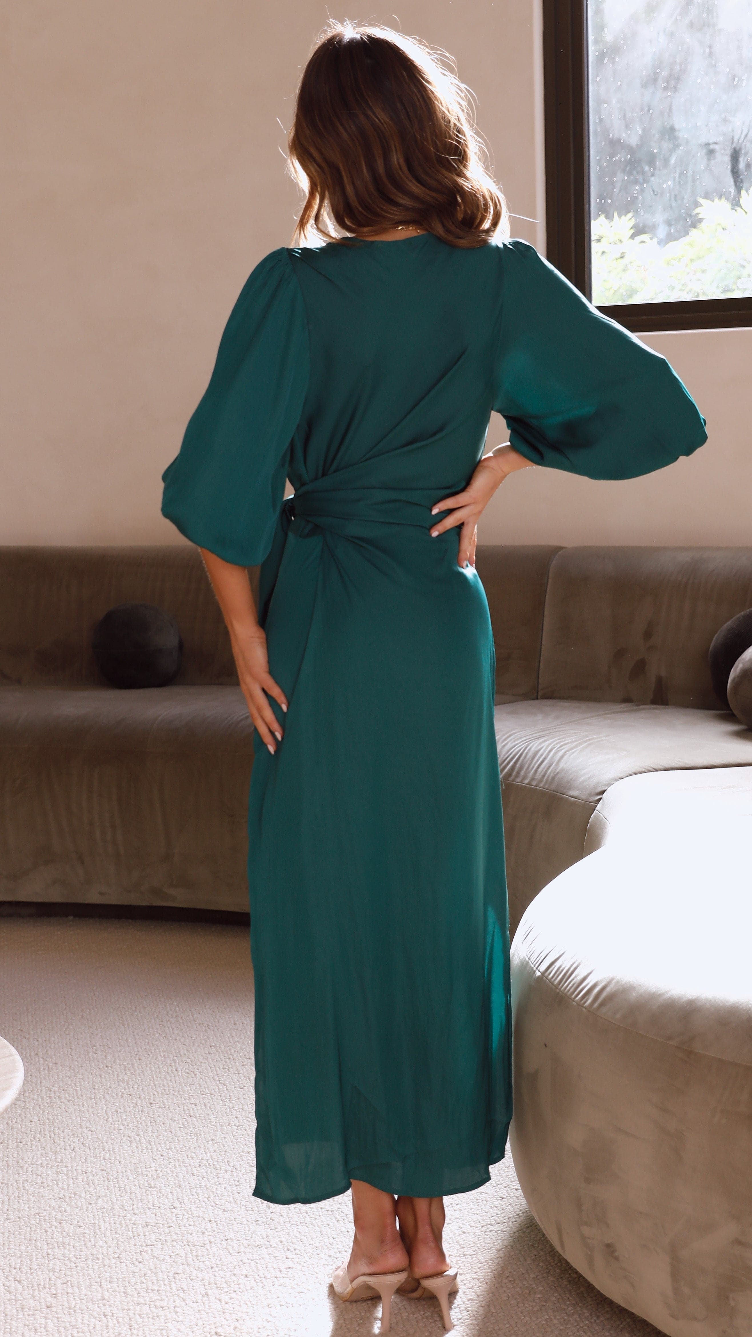 Meilani Midi Dress - Emerald-Sunshines Bliss
