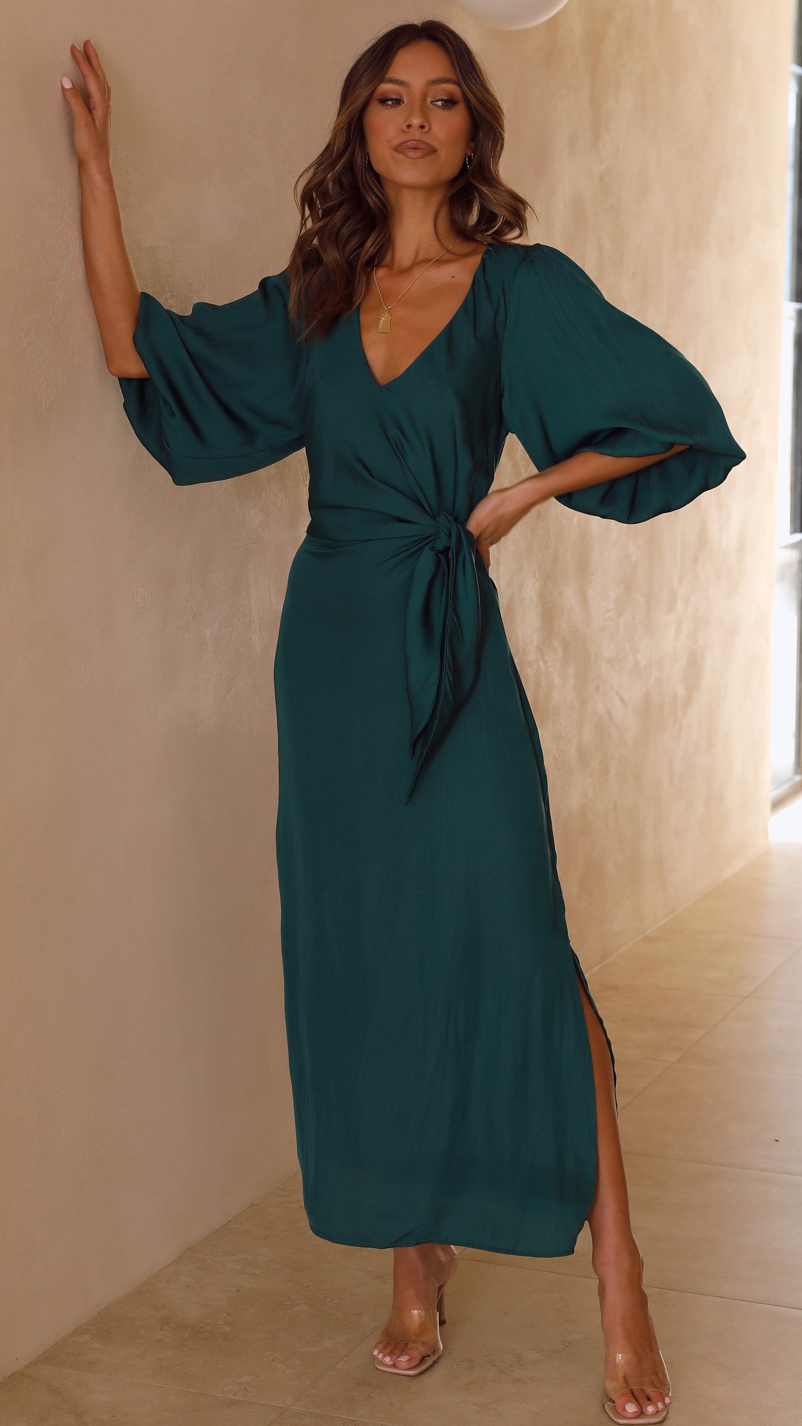 Meilani Midi Dress - Emerald-Sunshines Bliss