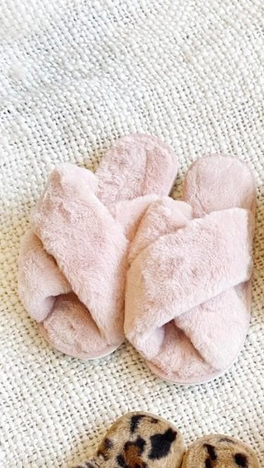 Jessica Fluffy Slippers - Light Pink-Sunshines Bliss