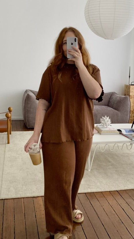 Candace Tee - Coffee Rib-Sunshines Bliss