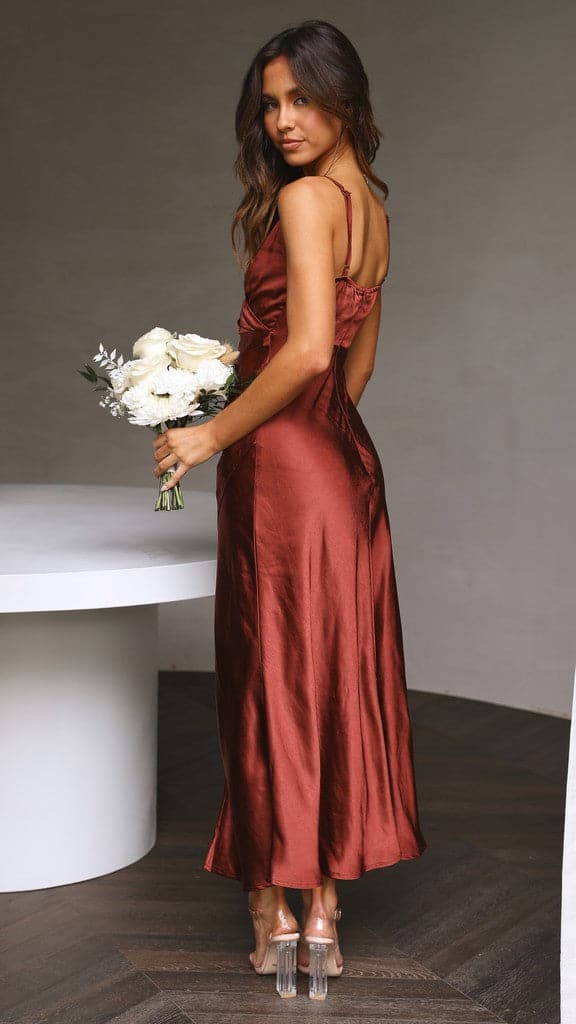 Elsa Midi Dress - Rust-Sunshines Bliss