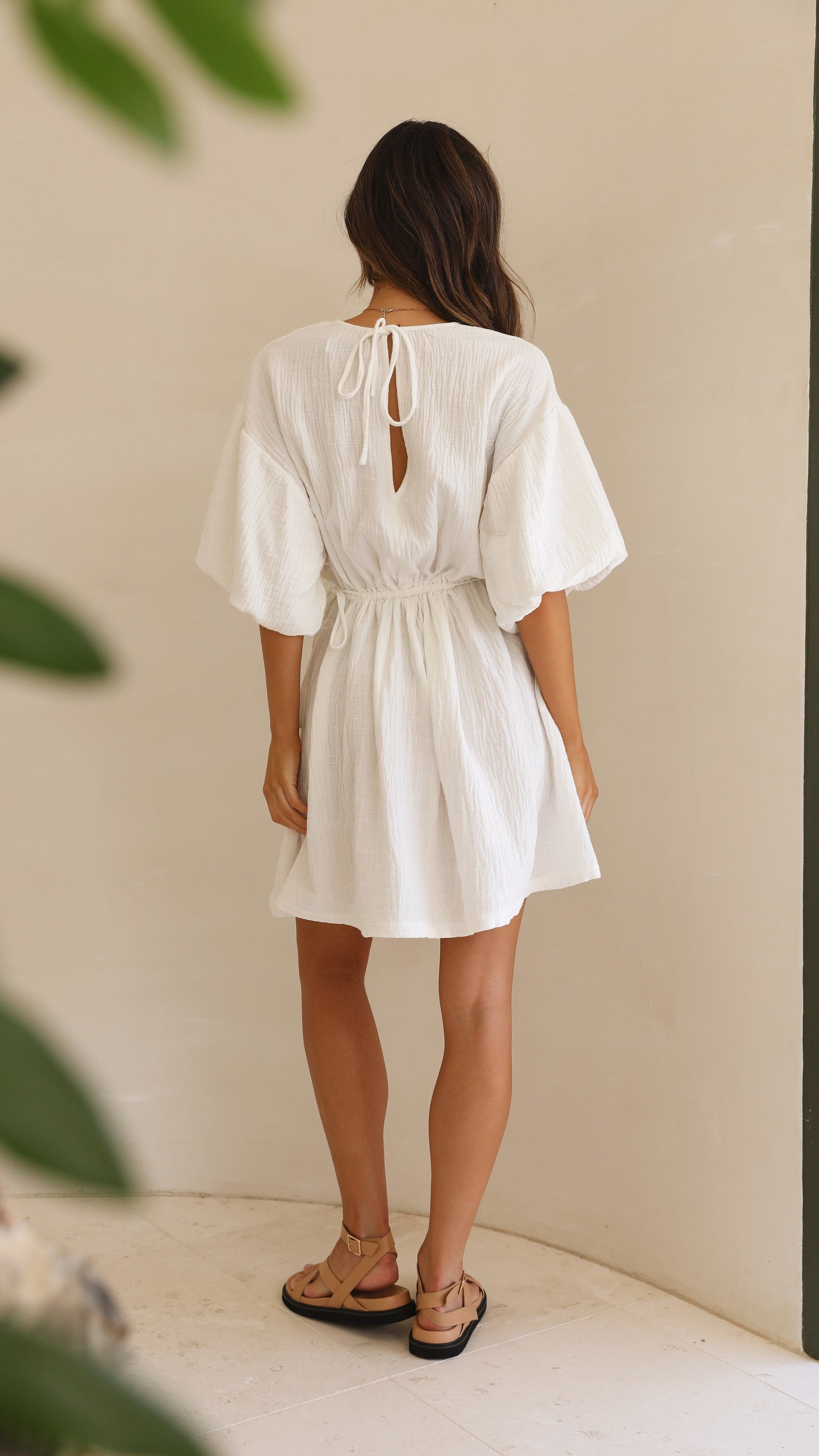 Alto Mini Dress - White-Sunshines Bliss