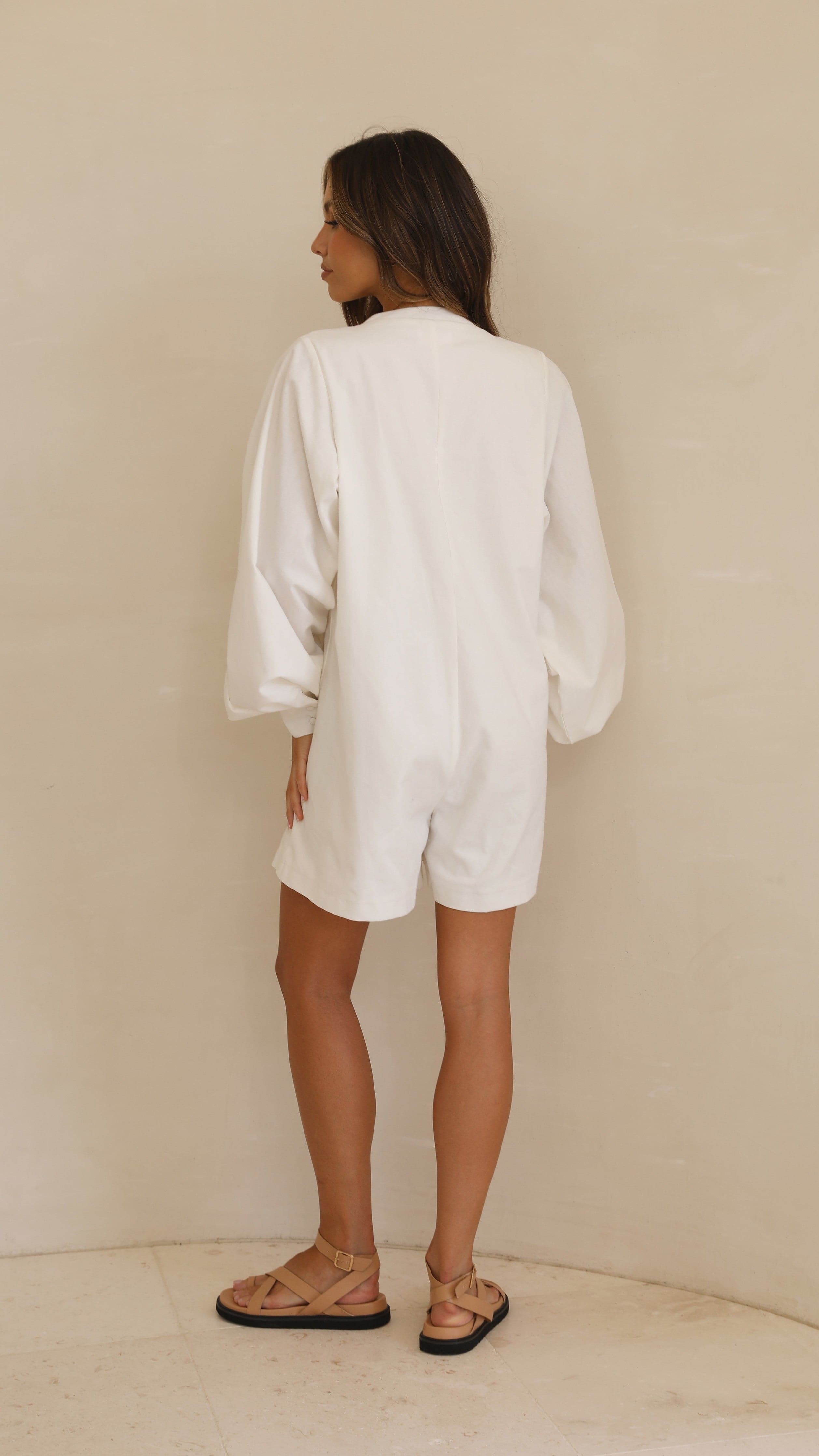 Olga Romper - White-Sunshines Bliss