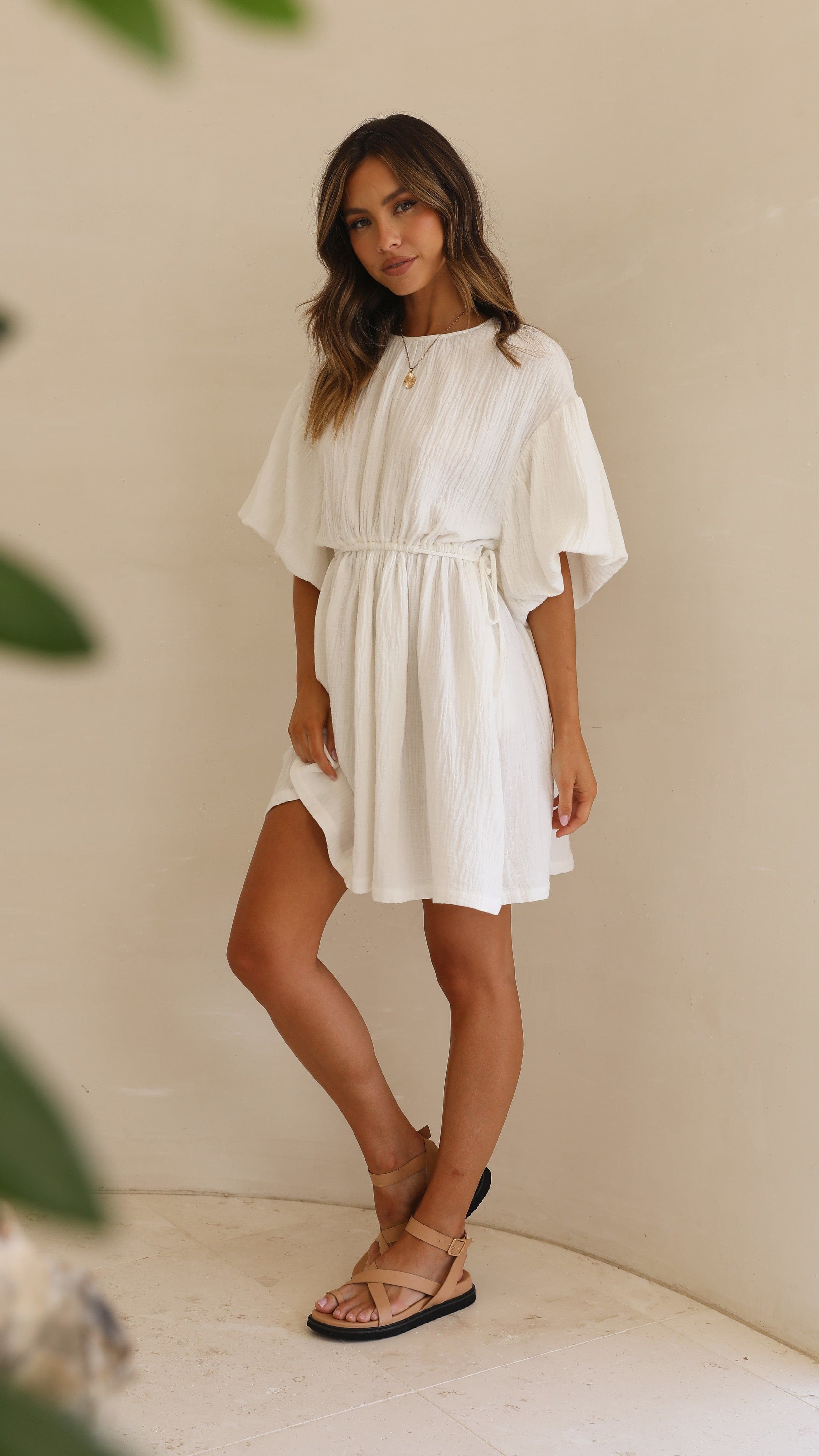 Alto Mini Dress - White-Sunshines Bliss