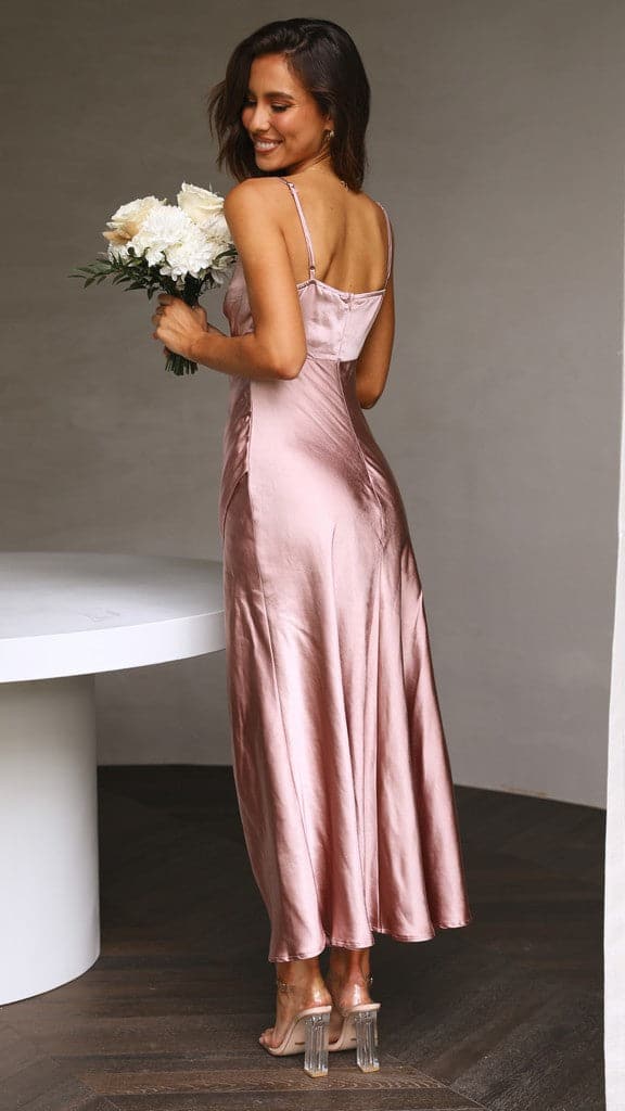 Elsa Midi Dress - Dusty Pink-Sunshines Bliss