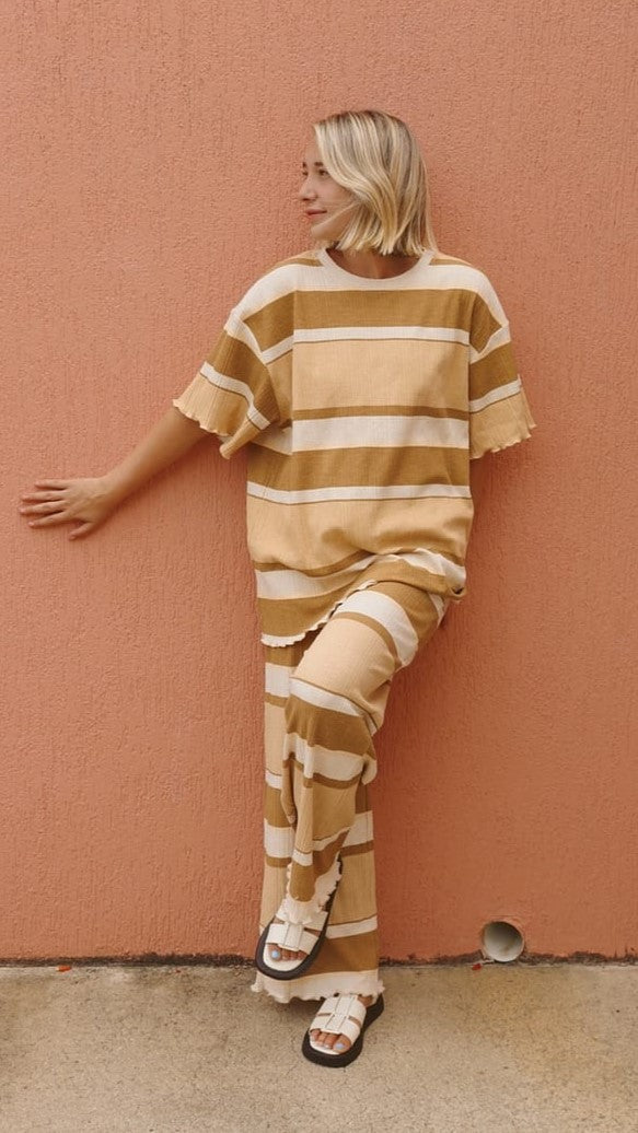 Candace Tee - Stripe Print-Sunshines Bliss