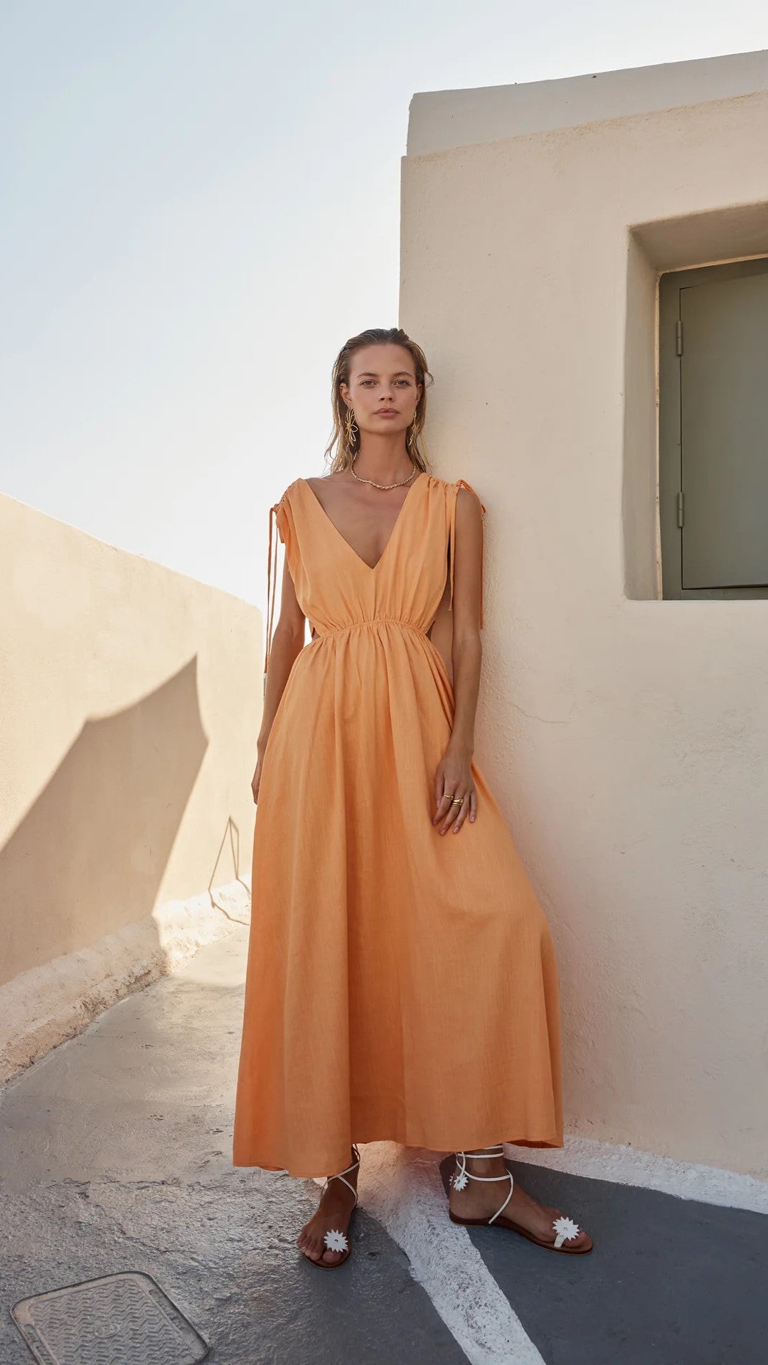 Dana Maxi Dress - Sunset Orange-Sunshines Bliss