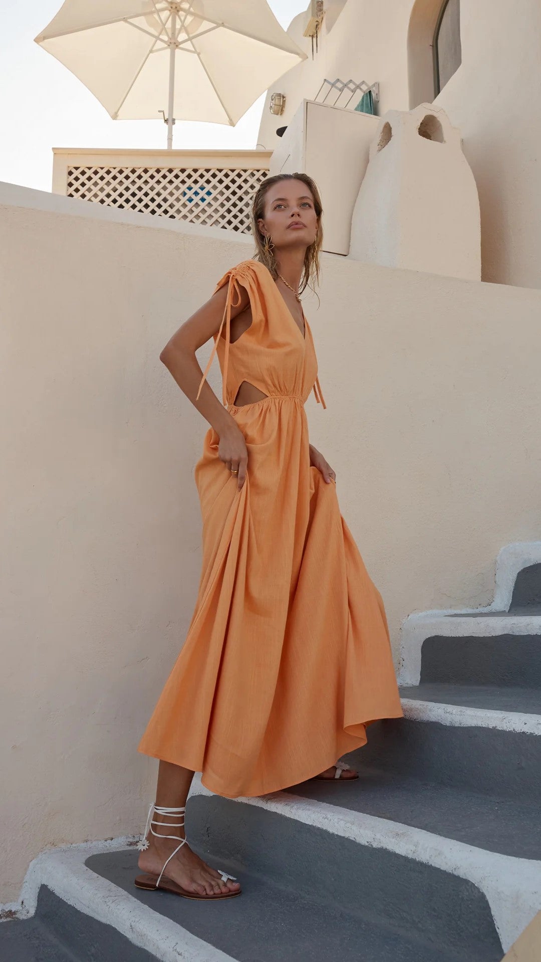 Dana Maxi Dress - Sunset Orange-Sunshines Bliss