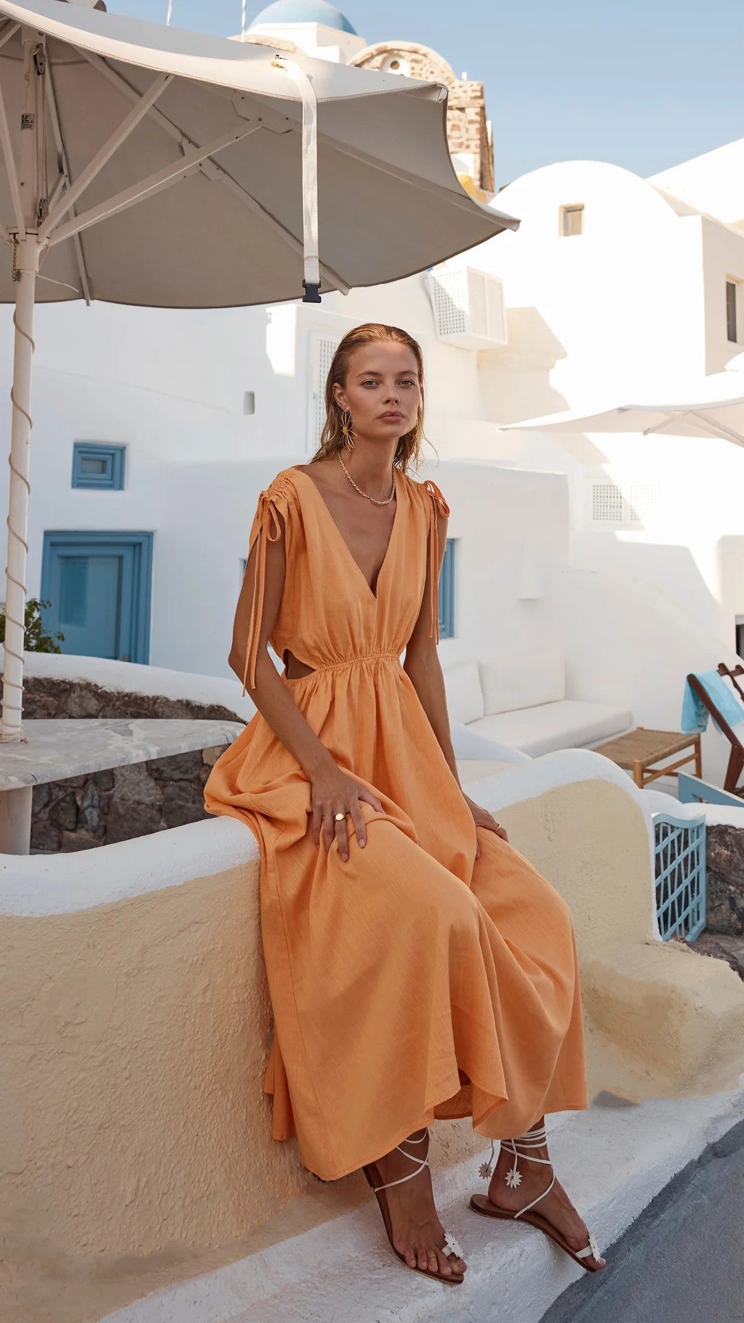 Dana Maxi Dress - Sunset Orange-Sunshines Bliss