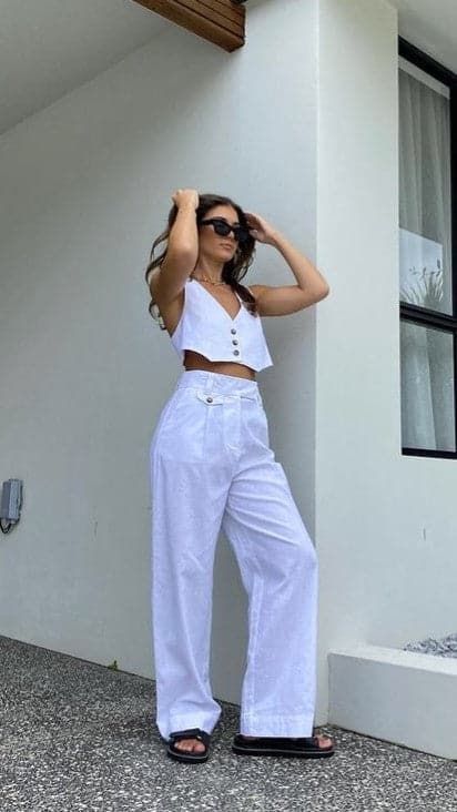 Milly Pants - White-Sunshines Bliss