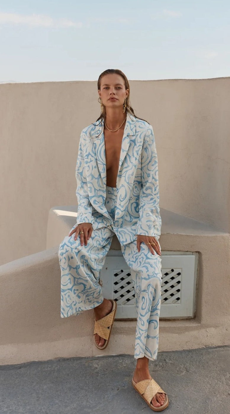Fields Blazer - Thalassa Print-Sunshines Bliss