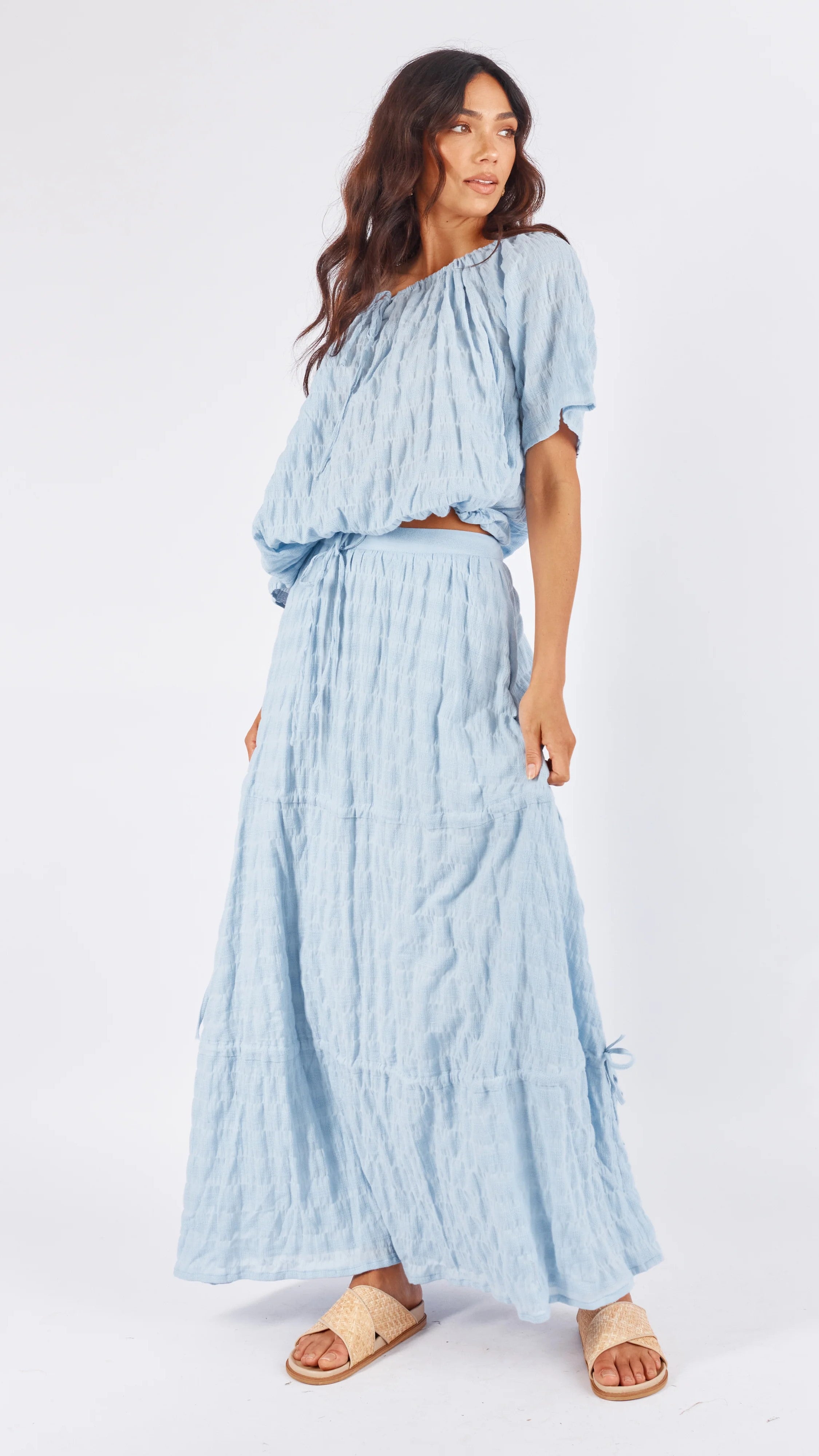 Gwen Crop - Sky Blue Stripe-Sunshines Bliss