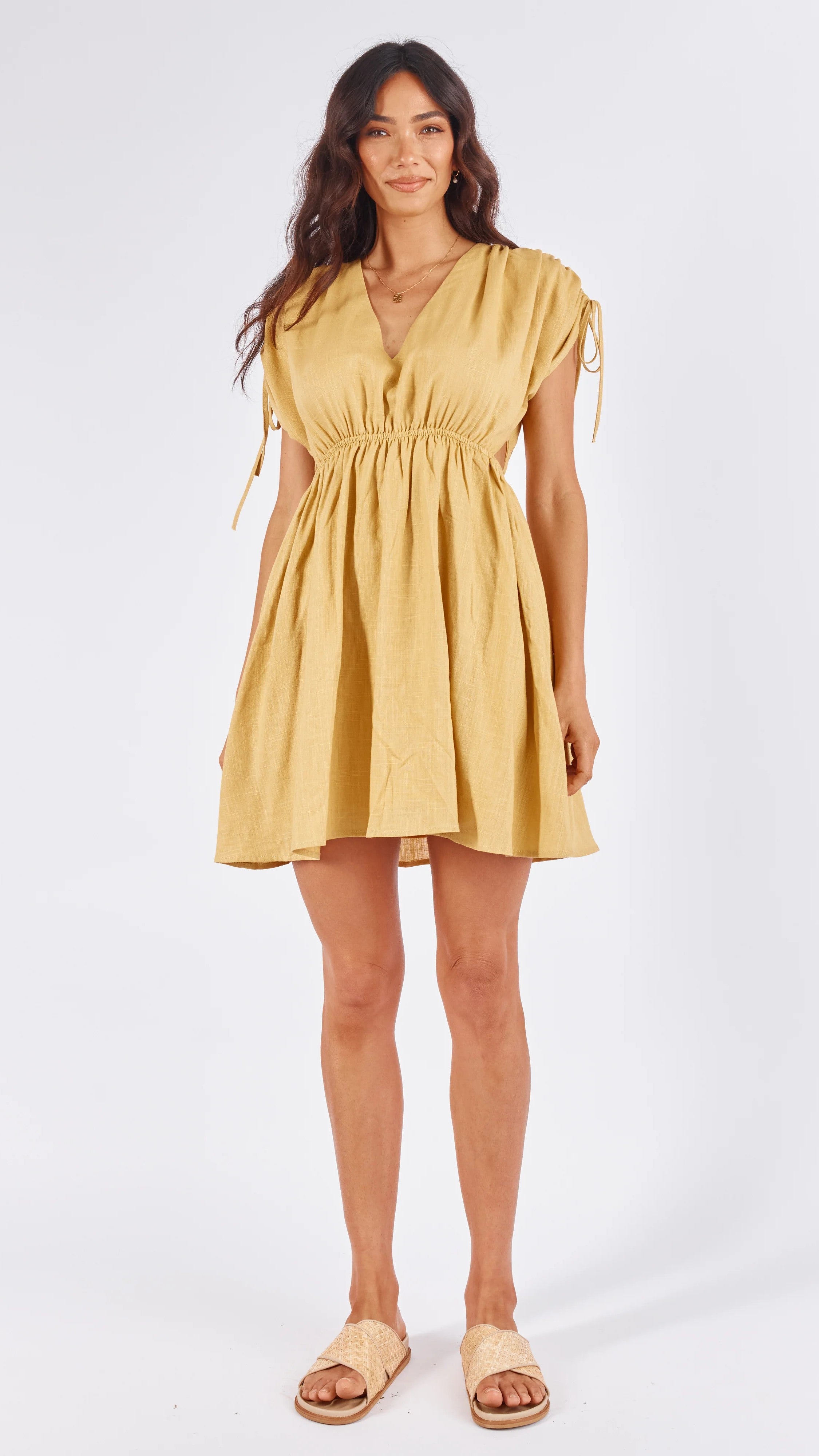 Fortune Mini Dress - Gold-Sunshines Bliss