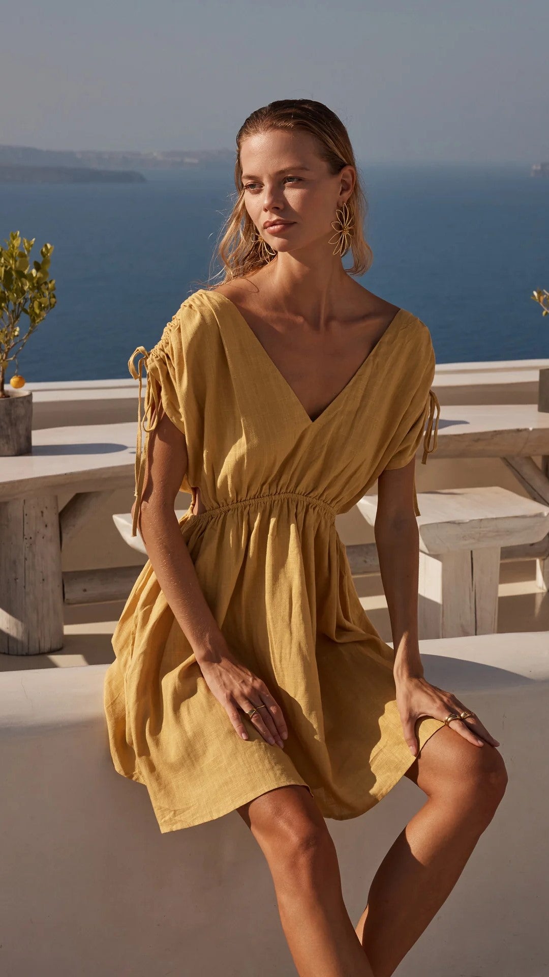 Fortune Mini Dress - Gold-Sunshines Bliss