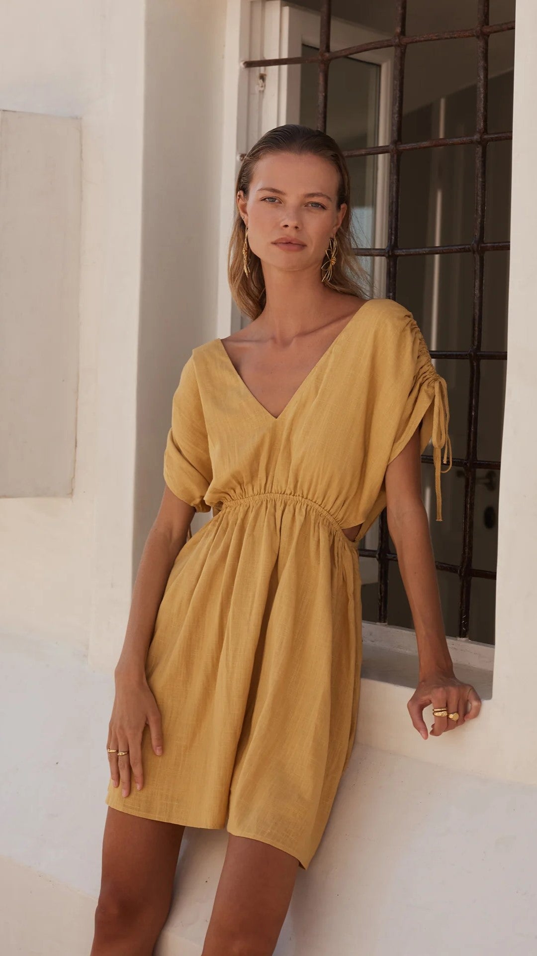 Fortune Mini Dress - Gold-Sunshines Bliss