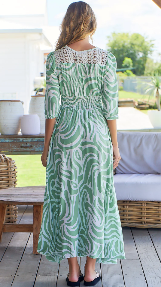 Indiana Maxi Dress - Matcha Print-Sunshines Bliss