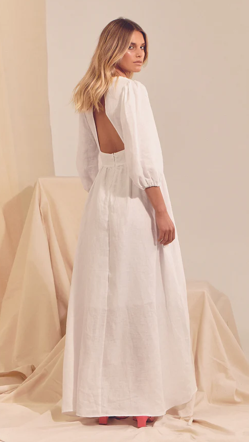 Aura Maxi Dress - White-Sunshines Bliss