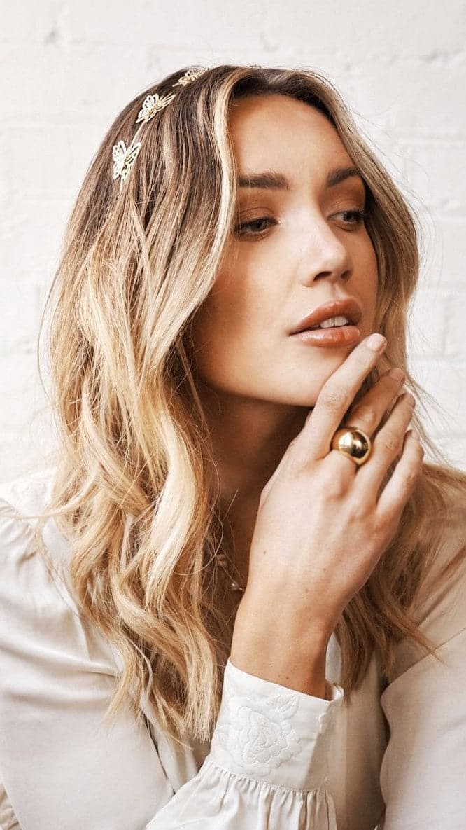 Valentina Butterfly Headband - Gold-Sunshines Bliss