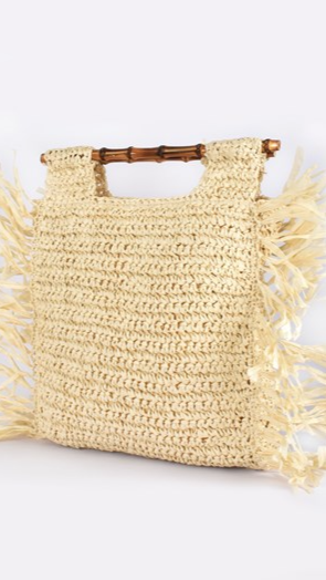 Fringe Edge Shopper Bag - Natural-Sunshines Bliss