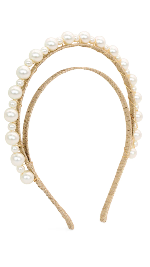 Whitney Headpiece - Gold/Pearl-Sunshines Bliss