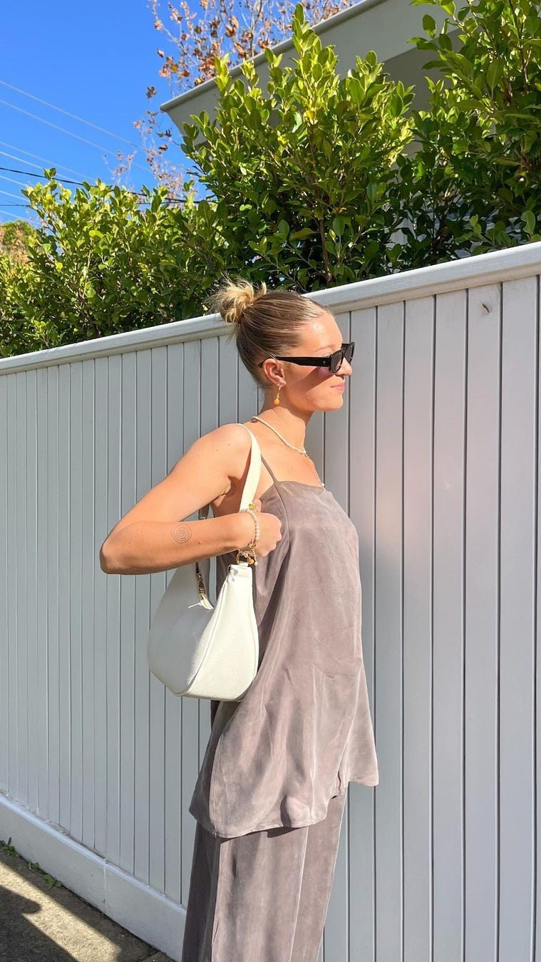 Montana Top - Warm Grey Cupro-Sunshines Bliss