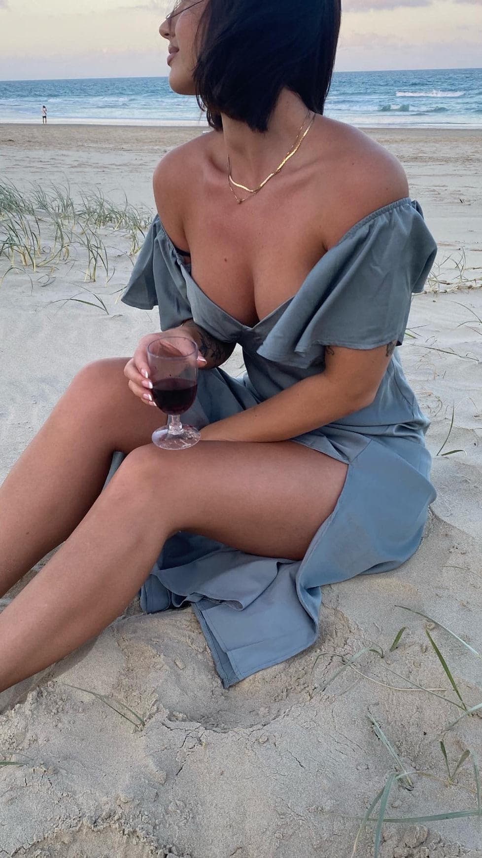 Louisa Midi Dress - Steel Blue-Sunshines Bliss