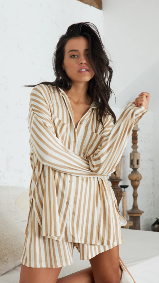 Sun Down Top - Stripe Print-Sunshines Bliss