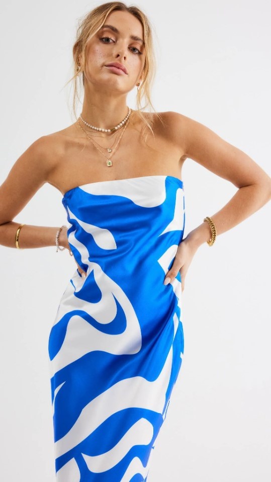 Angel Midi Dress - Blue Swirl-Sunshines Bliss