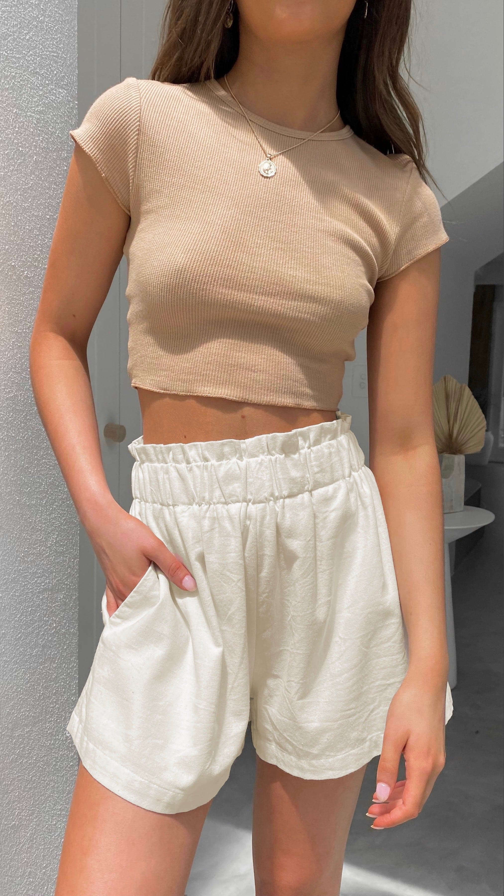 Leila Shorts - Off White-Sunshines Bliss