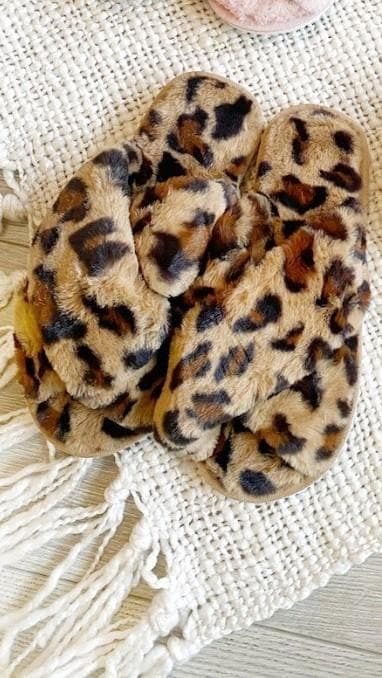 Jessica Fluffy Slippers - Leopard-Sunshines Bliss