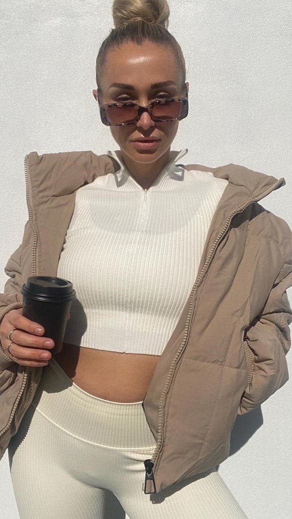 Carmen Puffer Jacket - Taupe-Sunshines Bliss