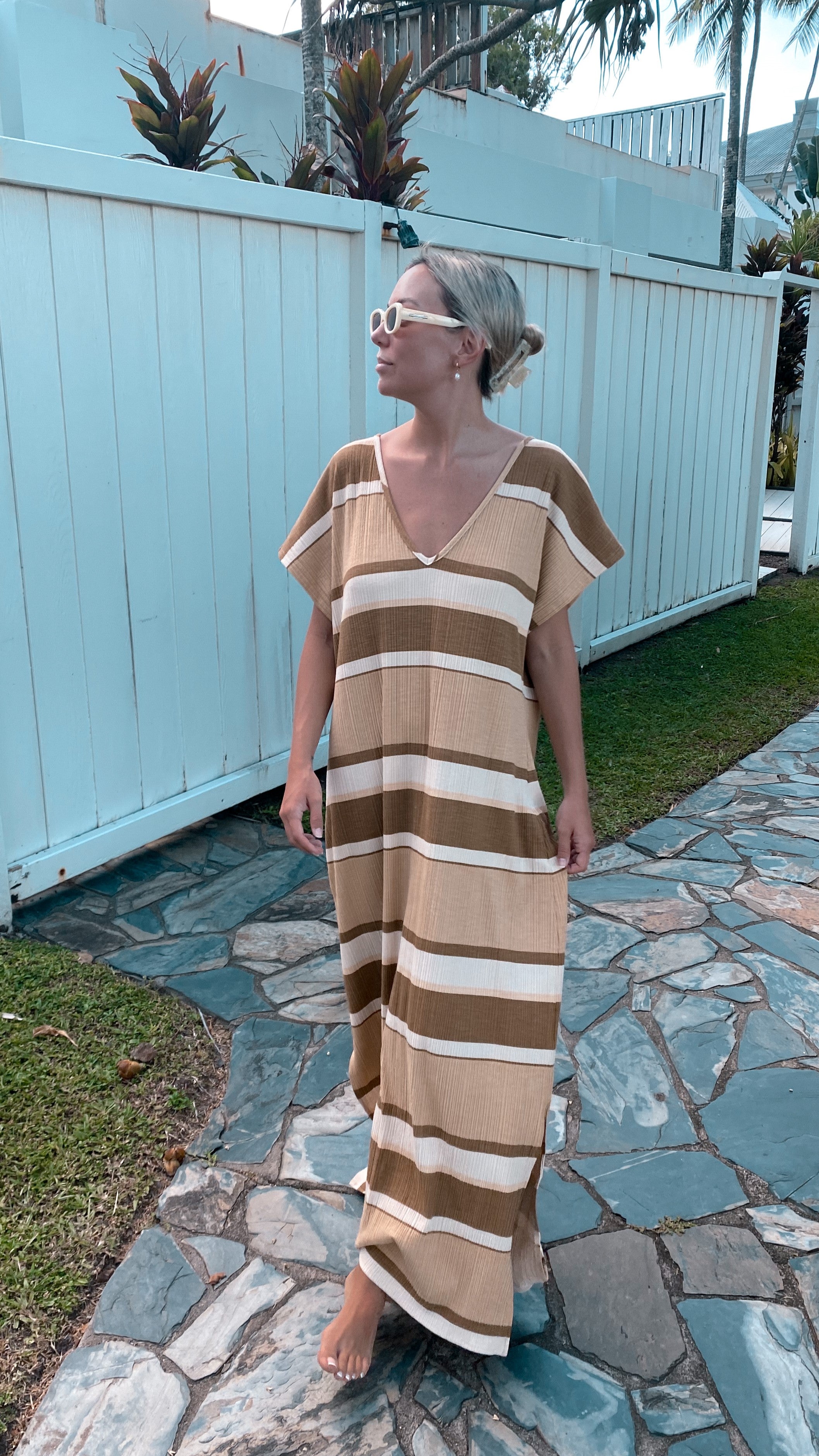Makenzie Maxi Dress - Stripe Print-Sunshines Bliss