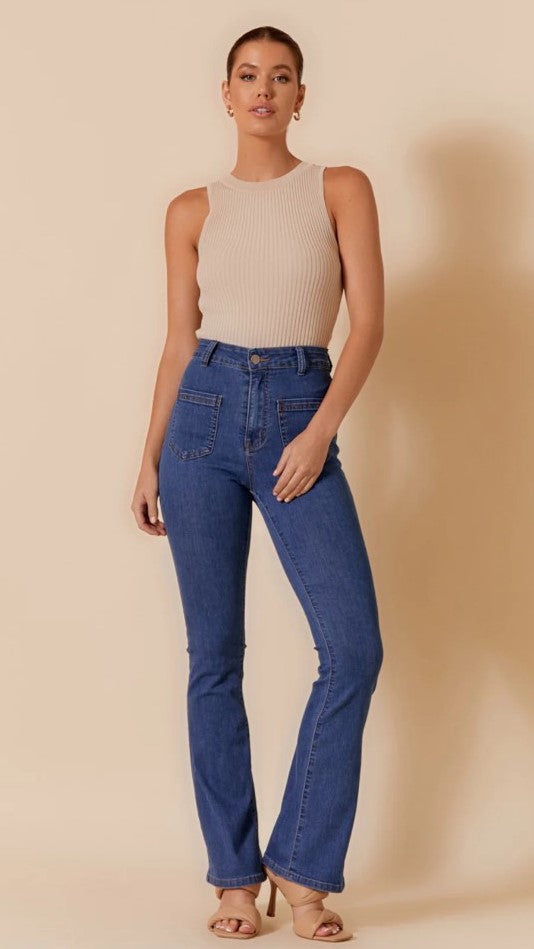 Sydney Bootleg Jean - Mid Denim-Sunshines Bliss