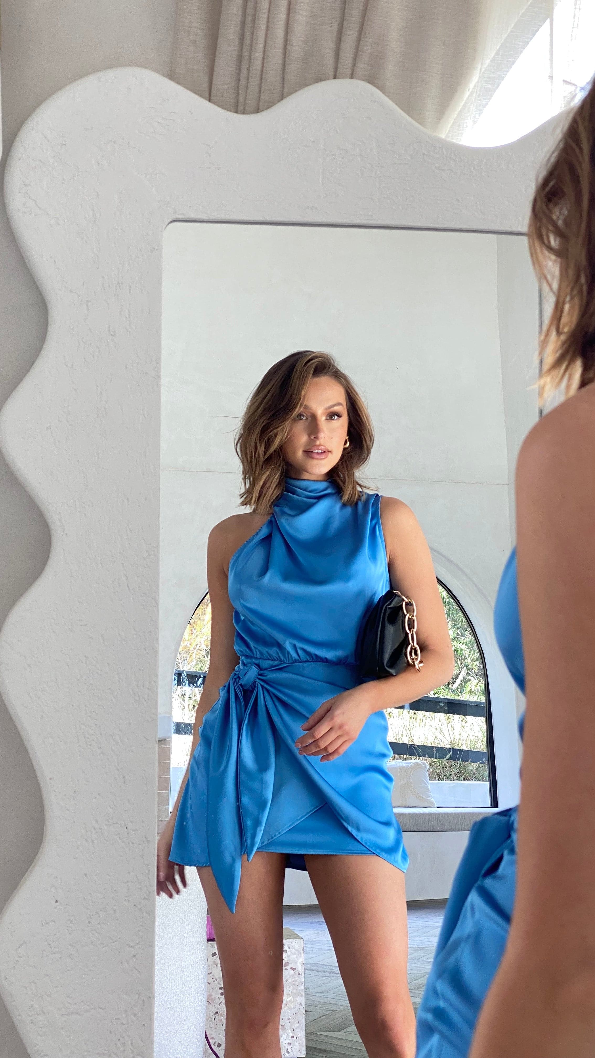 Maleri Mini Dress - Steel Blue-Sunshines Bliss