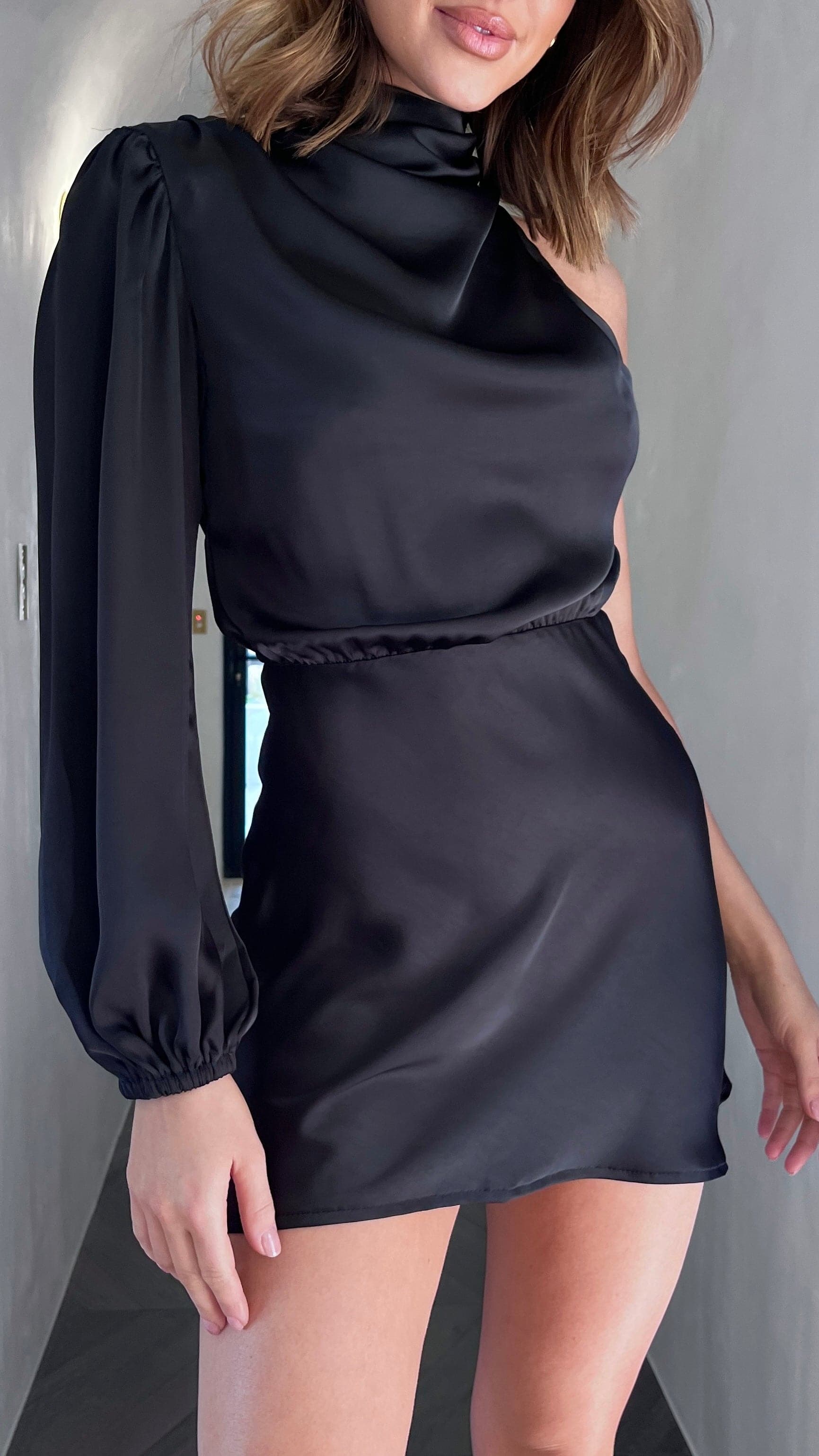 Lissy Mini Dress - Black-Sunshines Bliss