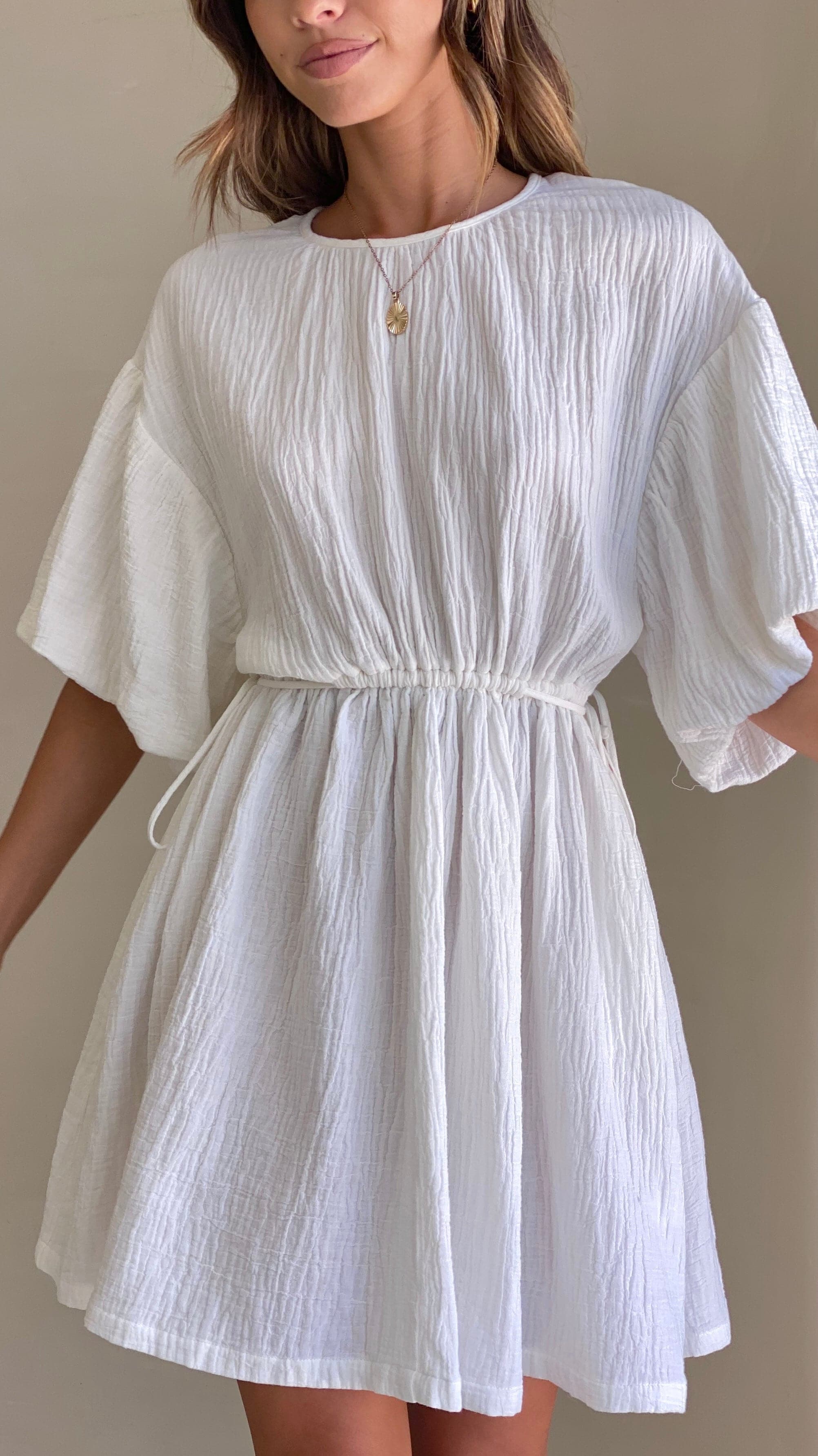 Alto Mini Dress - White-Sunshines Bliss