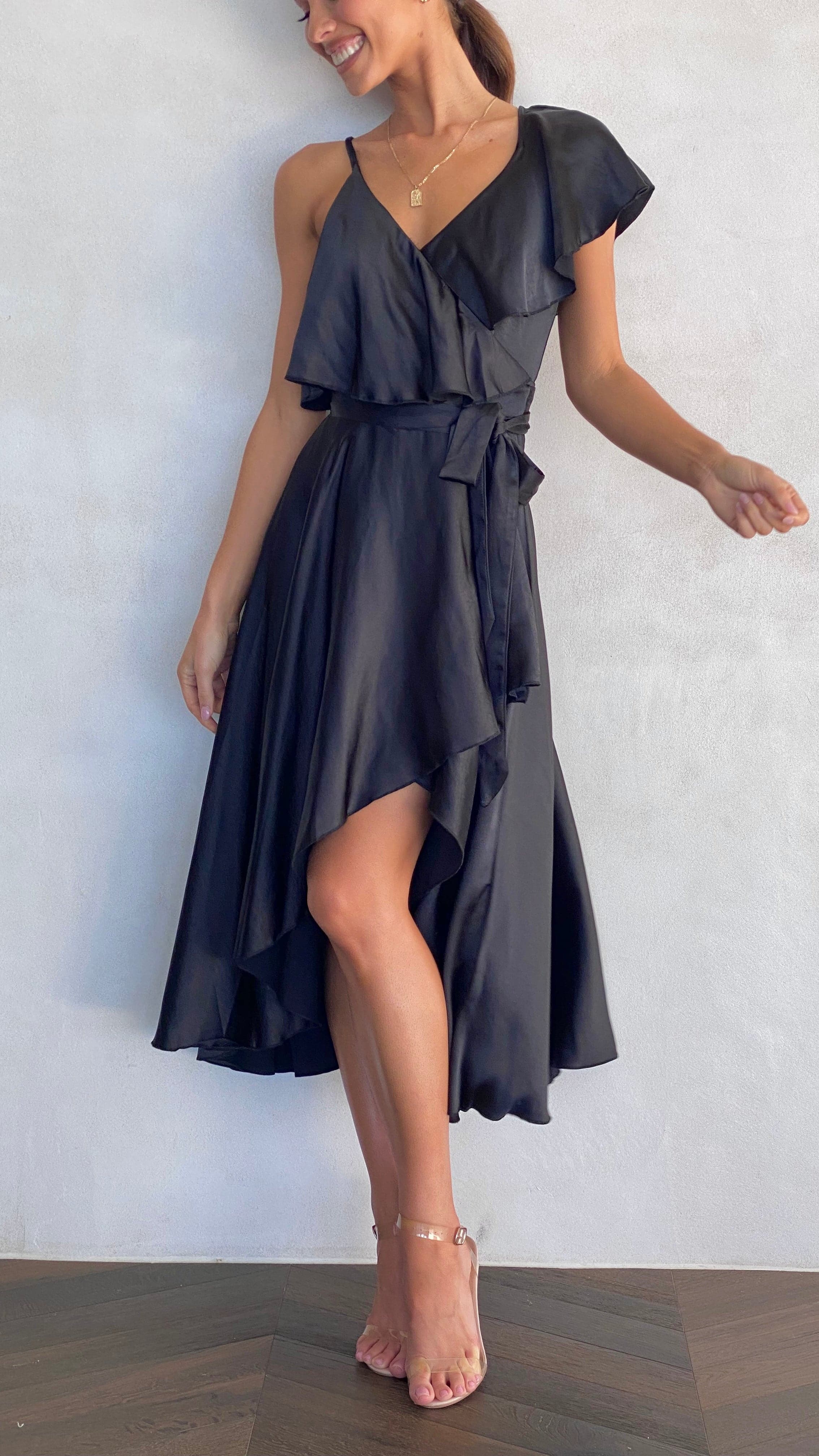 Jacinta Midi Dress - Black-Sunshines Bliss