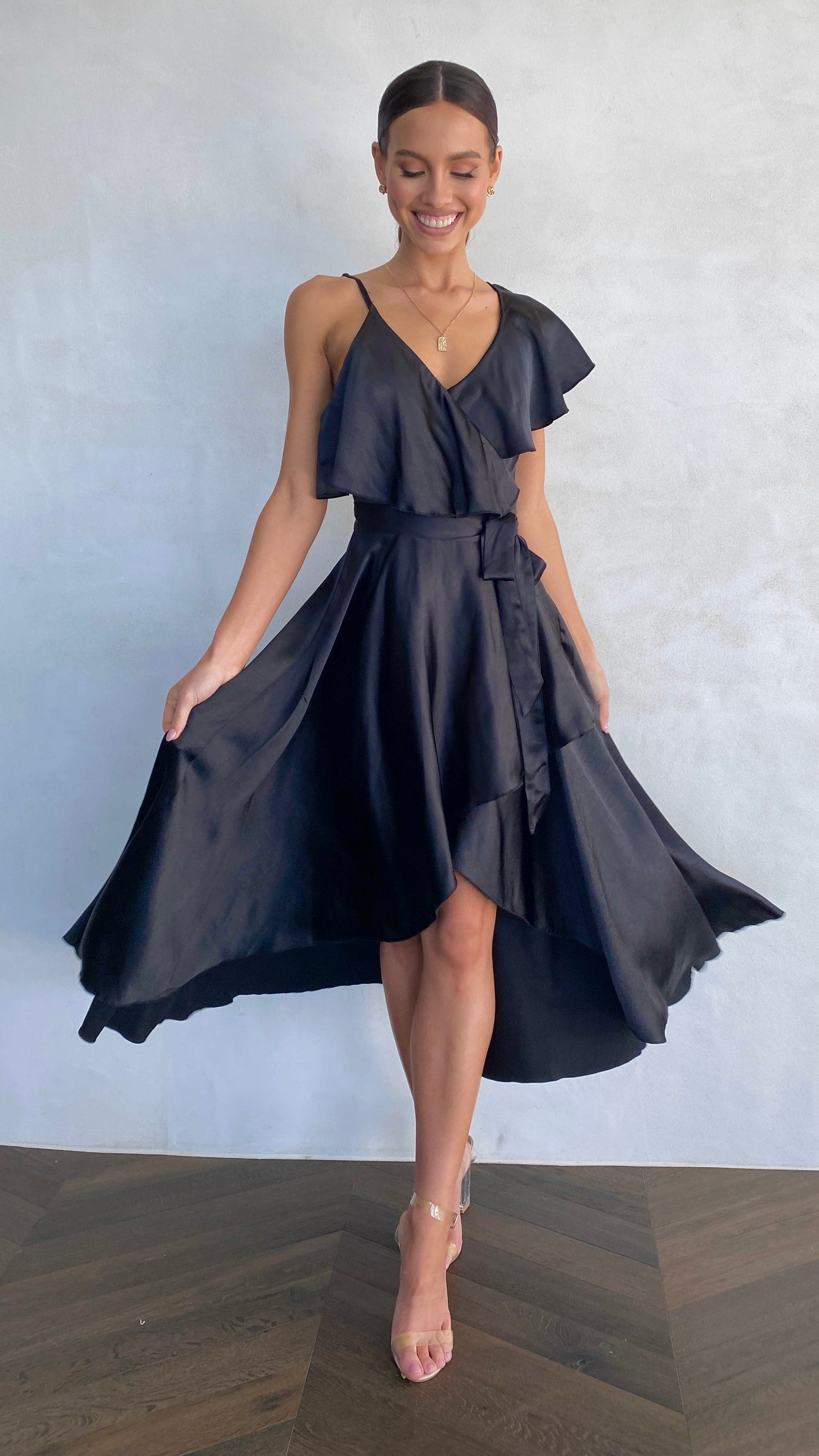 Jacinta Midi Dress - Black-Sunshines Bliss