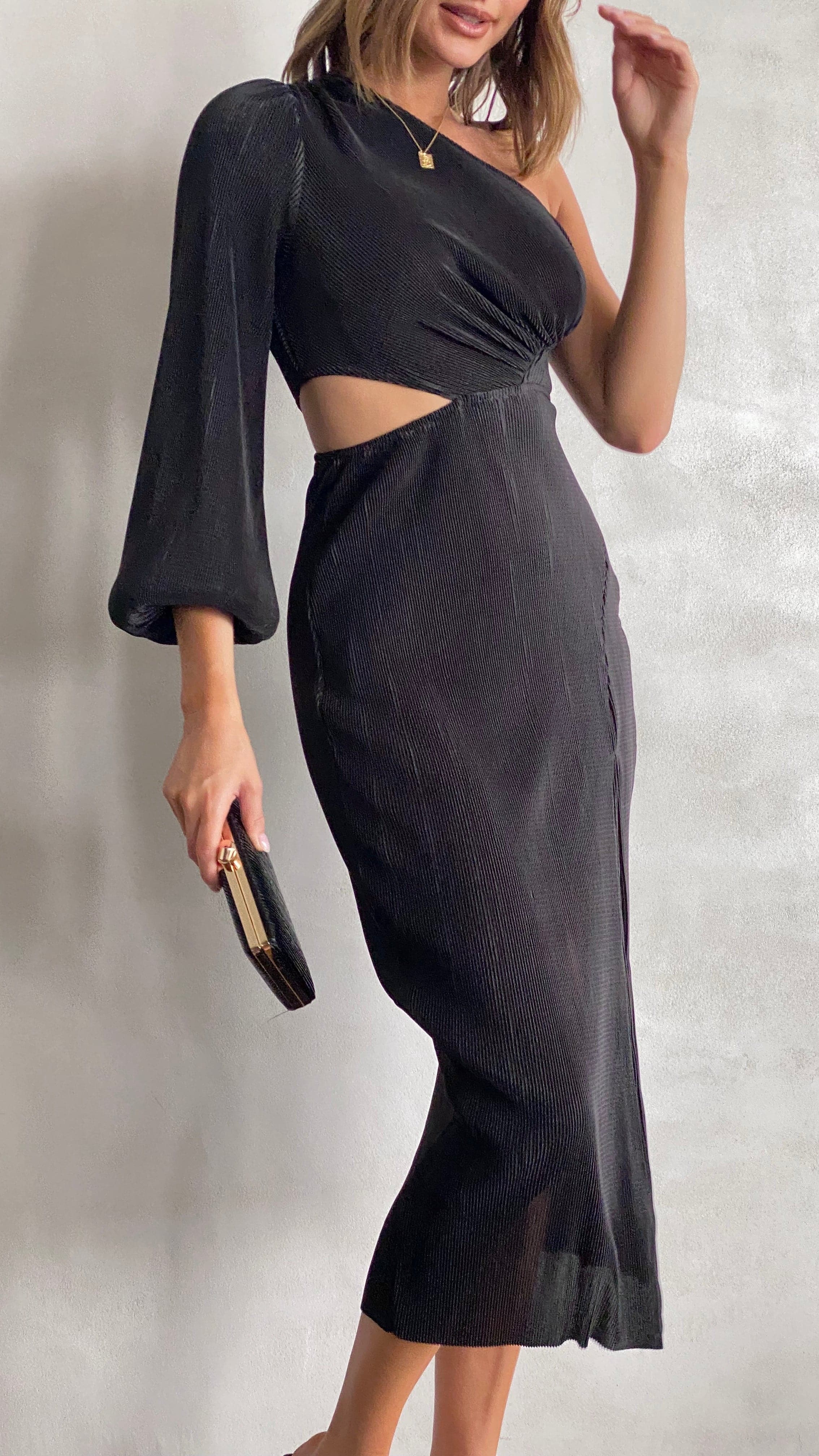 Danika Midi Dress - Black-Sunshines Bliss