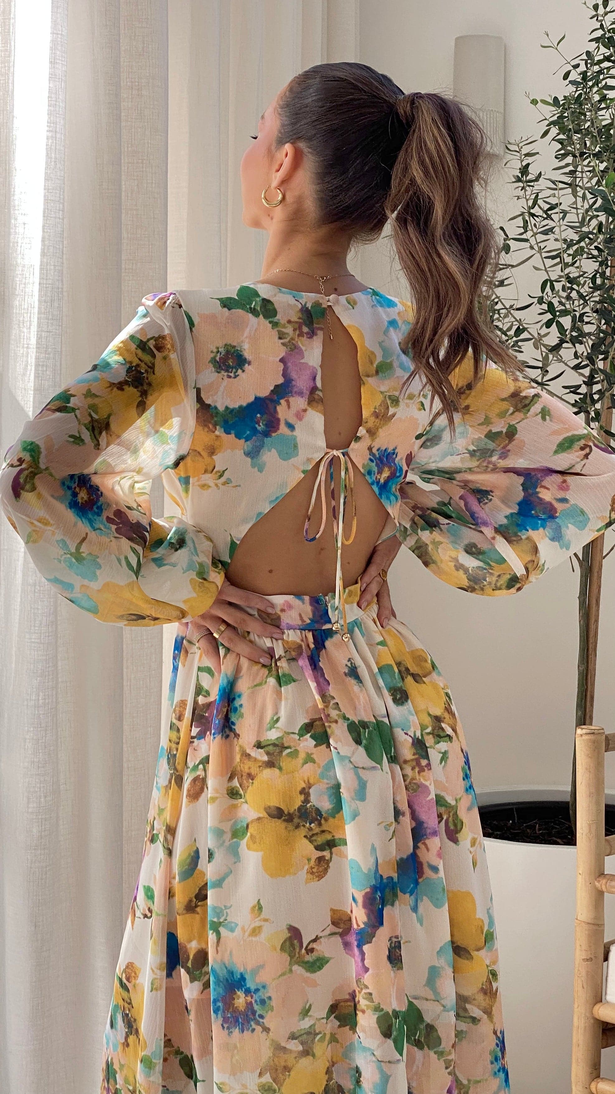 Rosie Maxi Dress - Blue Multi-Sunshines Bliss