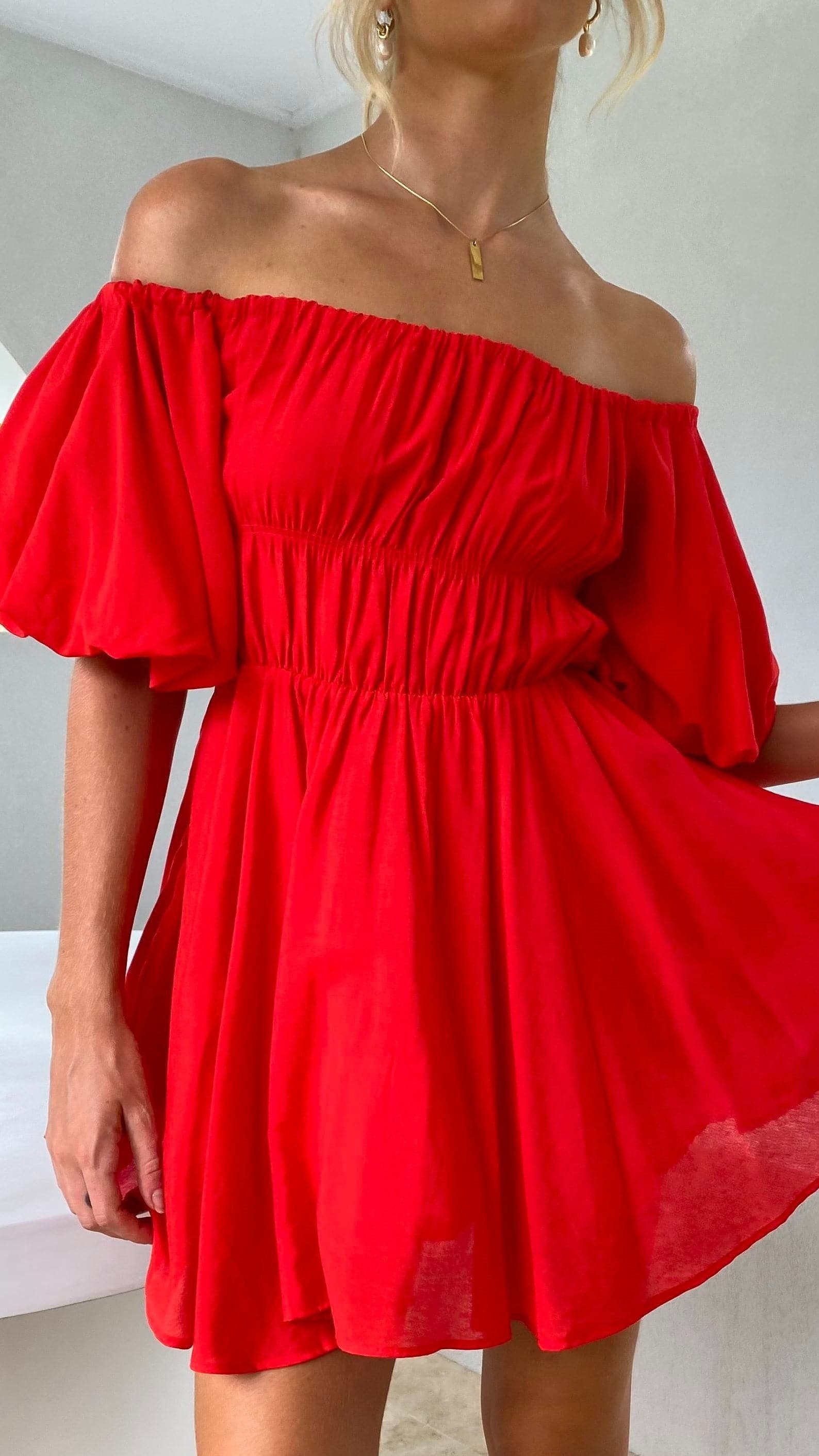 Adi Mini Dress - Red-Sunshines Bliss