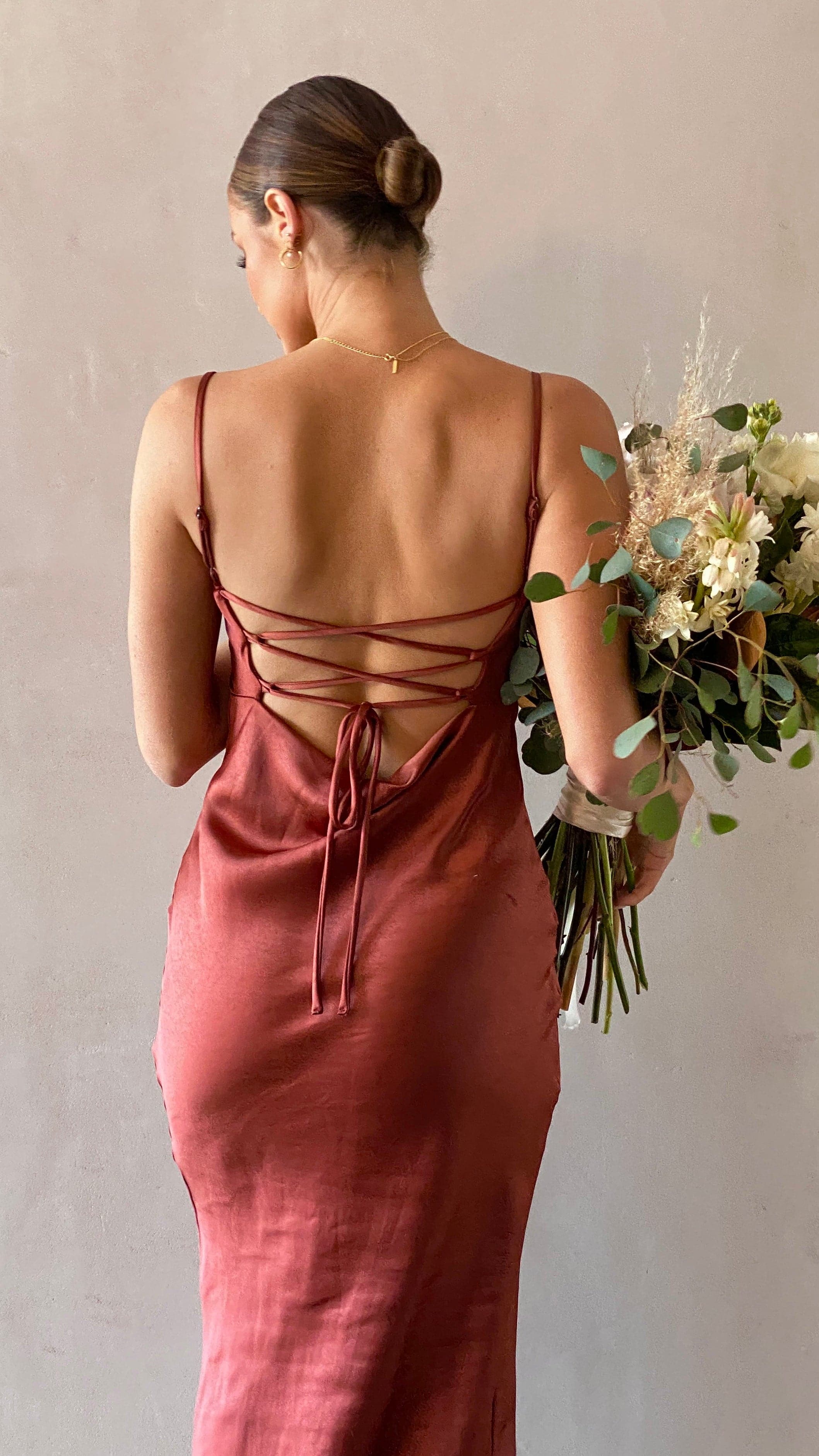 Keira Midi Dress - Rust-Sunshines Bliss